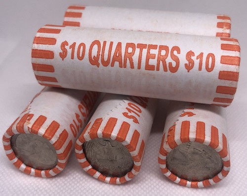One roll quarter coins - one,